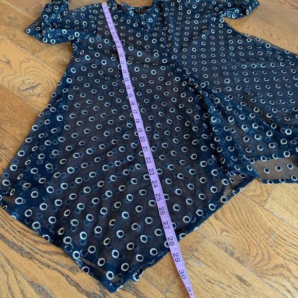 Black‎ Gold Long  Sheer Tunic Top - Picture 12 of 14